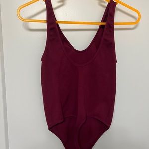 Womens burgundy stretch Body suit